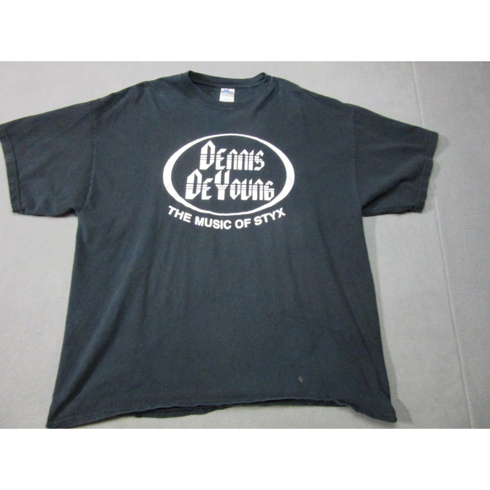 Styx Shirt Mens 2XL Dennis DeYoung The Music Of Styx Black Band Concert Tee